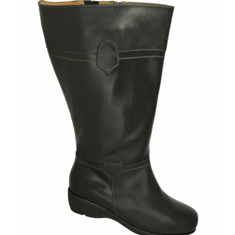 Bota Alta Cremallera Alviflex Caña 50Cm 8511071,Cuna De 2Cm Suela De Poliuretano.