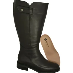 Bota Alta De Piesanto Con Caña De Ancho Especial 47 Cm De Pala Lisa Y Elastico En Caña. Piso De Goma Y Tacon De Suela Con Planta