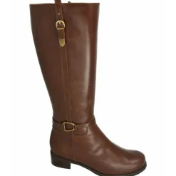 Bota De Drucker Pala Lisa Con Hebillas Y Tacon Suela Con Piso De Goma Y Planta Movible De Caña Media 38Cm