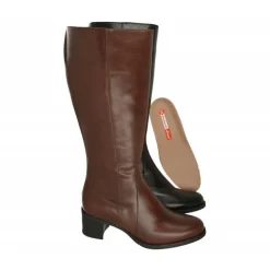 Bota De Piesanto De Caña Y Pala Lisa Con Ancho De Pierna Intermedio De 41 Cm, Tacon De Base Ancha Y Planta Extraible