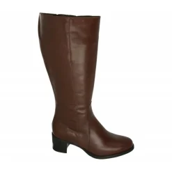 Bota De Piesanto De Caña Y Pala Lisa Con Ancho De Pierna Intermedio De 41 Cm, Tacon De Base Ancha Y Planta Extraible
