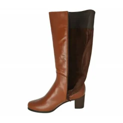 Bota De Piesanto De Pala Lisa Con Caña Ancha Y Cremallera, Tacon De Suela Y Planta De Descanso Extraible