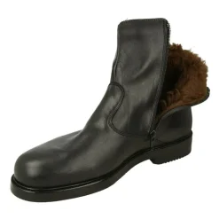 Bota Piel Baerchi Con Cremallera Y Piso Goma.