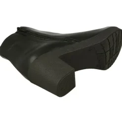 Botin De Comfort Class Con Cremallera Y Pala Lisa. Piso Bloque Tacon Confortable Y Planta De Descanso Extraible