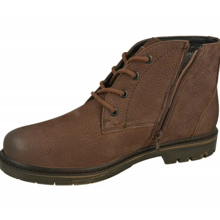 Botin De G Comfort Con Cordones Y Cremallera Lateral, Piel Impermeable Y Piso De Goma De Caucho Con Planta De Descanso Extraible