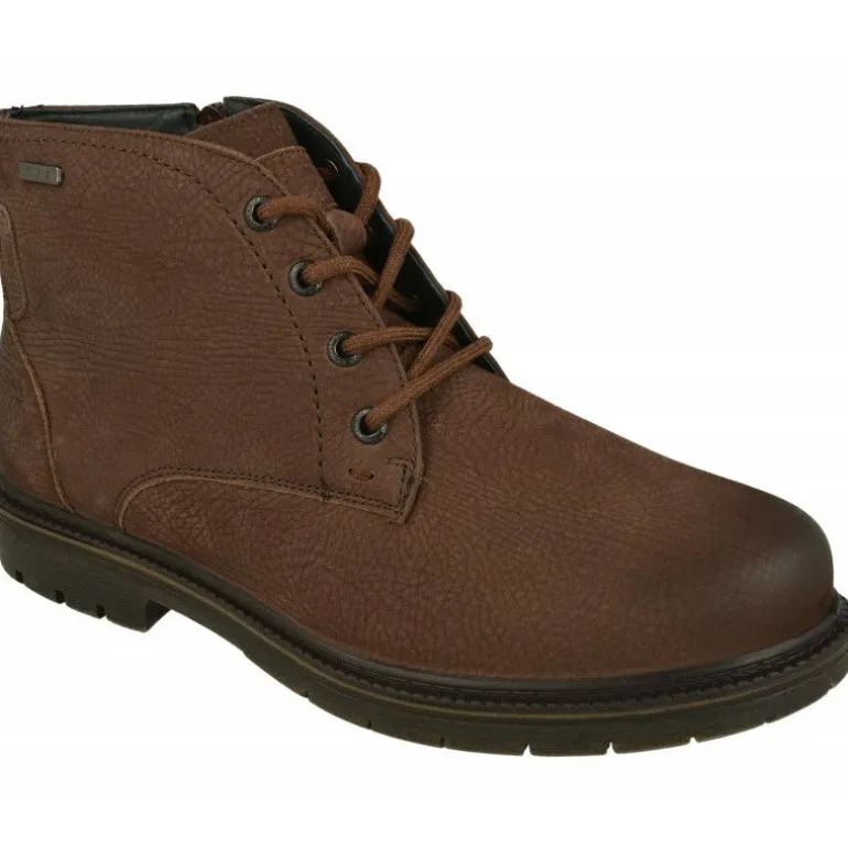 Botin De G Comfort Con Cordones Y Cremallera Lateral, Piel Impermeable Y Piso De Goma De Caucho Con Planta De Descanso Extraible