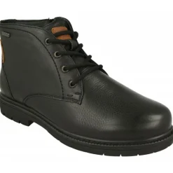 Botin De G Comfort Con Cordones Y Cremallera Lateral, Piel Impermeable Y Piso De Goma De Caucho Con Planta De Descanso Extraible