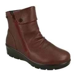 Botin De G Comfort Con Cremallera Lateral Y Pala Fruncida Con Cuna De Poliuretano Y Planta De Descanso Extraible
