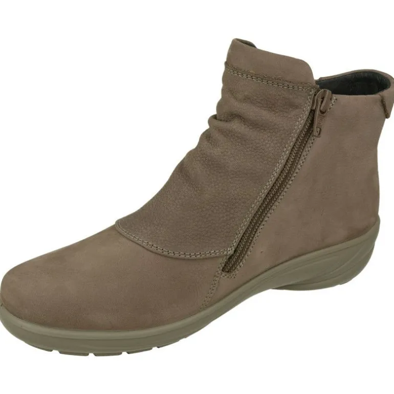 Botin De G Comfort De Piel Lisa Impermeable Con Doble Cremallera, Planta De Descanso Extraible Y Piso De Poliuretano