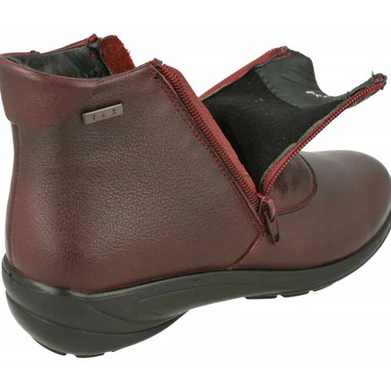 Botin De G Comfort De Piel Lisa Impermeable Con Doble Cremallera, Planta De Descanso Extraible Y Piso De Poliuretano