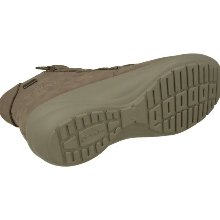 Botin De G Comfort De Piel Lisa Impermeable Con Doble Cremallera, Planta De Descanso Extraible Y Piso De Poliuretano