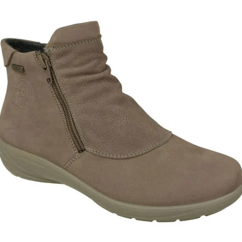 Botin De G Comfort De Piel Lisa Impermeable Con Doble Cremallera, Planta De Descanso Extraible Y Piso De Poliuretano