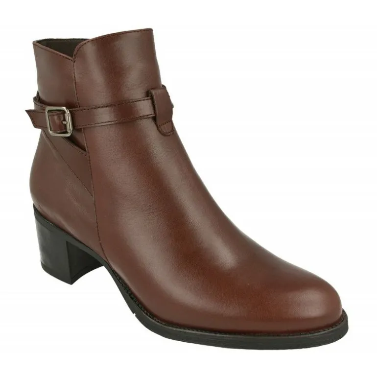 Botin De Piesanto Con Hebilla Lateral Y Tacon De Suela De Base Ancha, Planta De Descanso Y Piso De Goma