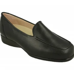 Mocasin De Calzamedi Con Bordon En Pala Y Planta Extraible De Descanso, Piso De Caucho Y Horma De Ancho Especial