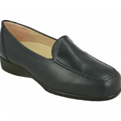 Mocasin De Calzamedi Con Bordon En Pala Y Planta Extraible De Descanso, Piso De Caucho Y Horma De Ancho Especial
