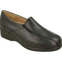 Mocasin De Calzamedi Con Elasticos En Pala De Doble Costura, Piso De Poliuretano De Base Ancha Con Planta Anatomica Extraible
