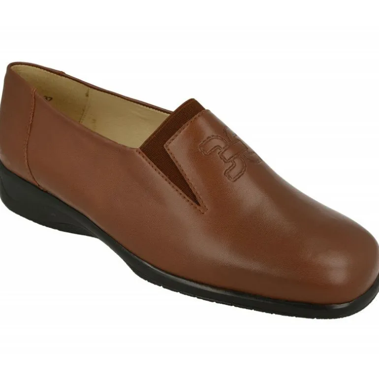 Mocasin De Drucker De Pala Lisa Con Elastico Central, Piso Caucho De Cuna Baja Y Planta Anatomica