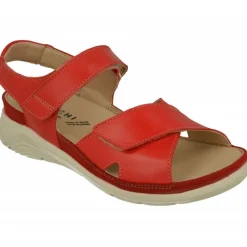 Sandalia De Baerchi Con Doble Tira De Velcro Ajustable En Piel Vacuna, Planta Anatomica Extraible Y Piso De Poliuretano