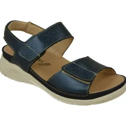 Sandalia De Baerchi Con Doble Tira De Velcro Ajustable En Piel Vacuna Y Piso De Poliuretano Con Planta Extraible