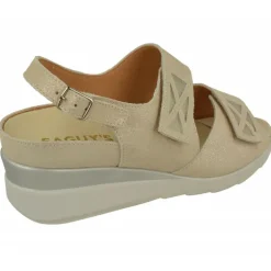 Sandalia De Calzamedi Con Doble Tira De Velcro Ajustable, Piel Brillos Y Planta Anatomica Con Cazoleta Para Plantillas
