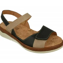 Sandalia De Comfortclass Con Tiras Cruzadas Con Ajuste Velcro Combinadas Con Piso De Poliuretano Y Planta Extraible