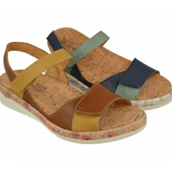 Sandalia De Comfort Class Con Tiras De Velcro Combinadas, Planta Anatomica Extraible Y Piso De Poliuretano