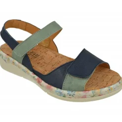 Sandalia De Comfort Class Con Tiras De Velcro Combinadas, Planta Anatomica Extraible Y Piso De Poliuretano