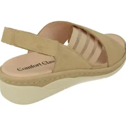 Sandalia De Comfort Class Con Tira Cruzada Y Elasticos Laterales, Piso De Poliuretano Y Planta Extraible