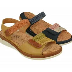 Sandalia De Comfort Class Con Tiras Trenzadas Combinadas Con Nobuck De Ajuste De Velcro Y Planta De Descanso Extraible