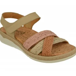 Sandalia De Comfort Class De Tiras Cruzadas Trenzadas Con Planta Anatomica Extraible Y Piso De Poliuretano