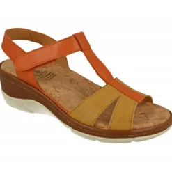 Sandalia De Comfort Class De Tiras Cruzadas Combinadas, Planta Anatomica Extraible Y Cuna De Poliuretano Forrada Cuero
