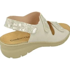 Sandalia De Comfort Class De Triple Velcro Ajsutable Combinada Piel Grabada Y Planta Anatomica Descanso Con Piso Aligerado