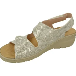 Sandalia De Comfort Class De Triple Velcro Ajsutable Combinada Piel Grabada Y Planta Anatomica Descanso Con Piso Aligerado