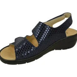 Sandalia De Comfort Class De Triple Velcro Ajsutable Combinada Piel Grabada Y Planta Anatomica Descanso Con Piso Aligerado