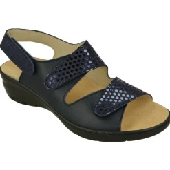 Sandalia De Comfort Class De Triple Velcro Ajsutable Combinada Piel Grabada Y Planta Anatomica Descanso Con Piso Aligerado