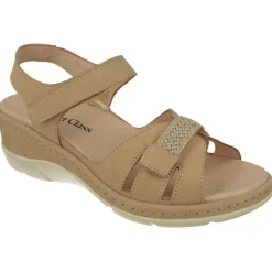 Sandalia De Comfort Class En Piel Nobuck Combinada Con Trenza Y Piso Al Tono, Planta Anatomica Extraible Y Piso De Poliuretano