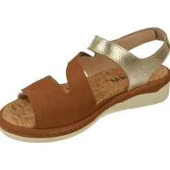 Sandalia De Comfort Class (Essential) En Piel Combinada Con Tiras De Velcro Ajustables, Planta Extraible Y Piso De Poliuretano