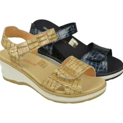 Sandalia De Doctor Cutillas En Piel Charol Grabada Con Doble Tira De Velcro Ajustable Y Con Plantilla Anatomica Movible.