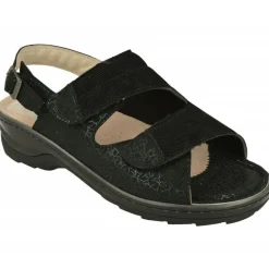 Sandalia De G Comfort De Doble Tira De Velcro Con Licra Elastica Adaptable, Planta De Descanso Extraible Y Piso De Caucho