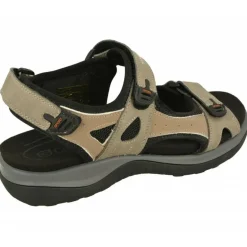 Sandalia De G Comfort Deportiva Con Triple Ajuste De Velcro Y Planta De Descanso Extraible En Piel Nobuck