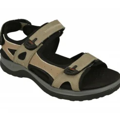 Sandalia De G Comfort Deportiva Con Triple Ajuste De Velcro Y Planta De Descanso Extraible En Piel Nobuck