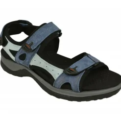 Sandalia De G Comfort Deportiva Con Triple Ajuste De Velcro Y Planta De Descanso Extraible En Piel Nobuck