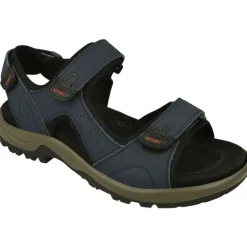 Sandalia De G Comfort En Piel Con Ajuste De Velcros Piel Engrasada Y Planta De Descanso Con Piso De Amortiguacion