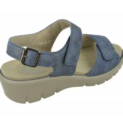 Sandalia De G Comfort En Piel Metalizada, Planta Anatomica Movible Y Doble Ajuste De Tiras De Velcro Con Piso Poliuretano