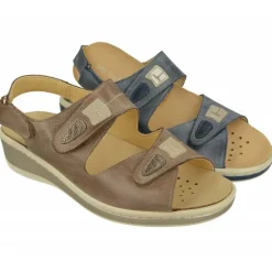 Sandalia Del Doctor Cutillas Con Doble Tira De Velcro En Pala De Piel Engrasada Con Planta Extraible Movible Y Poliuretano