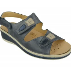 Sandalia Del Doctor Cutillas Con Doble Tira De Velcro En Pala De Piel Engrasada Con Planta Extraible Movible Y Poliuretano