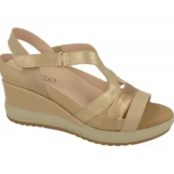 Sandalia De Rico Con Tiras Combinadas Y Ajuste De Velcro, Cuna Alta Nacarada Con Planta Extraible Y Piso Microporoso Confortable