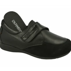 Velcro De Calzamedi En Horma De Ancho 16 Con Piel Combinada Con Antelina Elastica Con Piso De Goma Y Planta Extraible