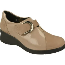 Velcro De Confort Class Con Hebilla Metalica Y Piel Combinada Nobuck Charol. Piso De Poliuretano Muy Ligero Y Planta Extraible