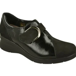 Velcro De Confort Class Con Hebilla Metalica Y Piel Combinada Nobuck Charol. Piso De Poliuretano Muy Ligero Y Planta Extraible